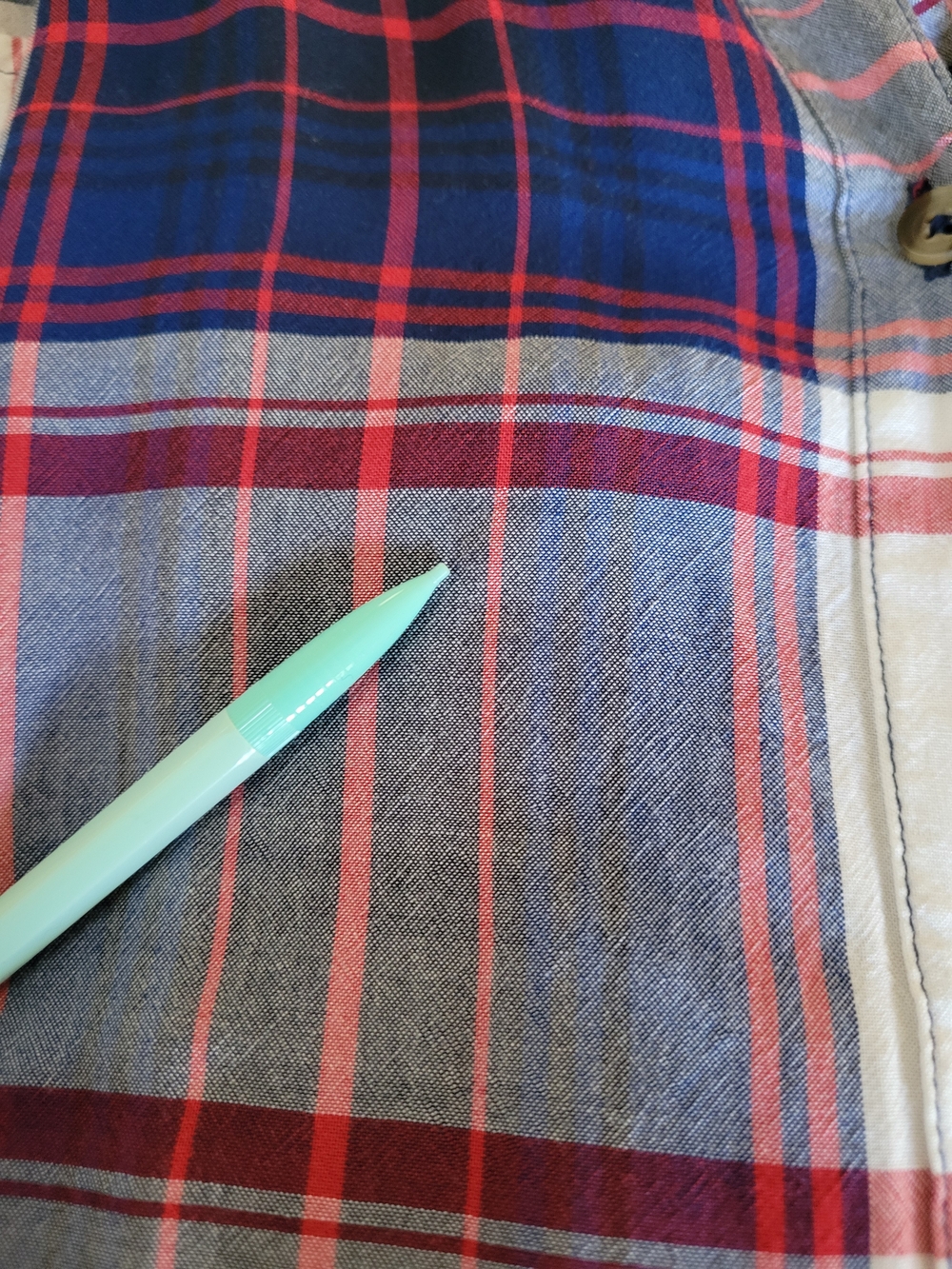 Ava & Viv Red, Blue and White Plaid Button-Down Shirt - Picture 11 of 11